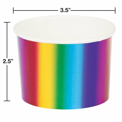 Treat Cup Rainbow Foil Birthday 6Ct - Toy World Inc