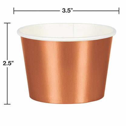 Treat Cups Rose Gold Foil 8Ct - Toy World Inc