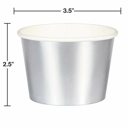 Treat Cups Silver Foil 8Ct - Toy World Inc