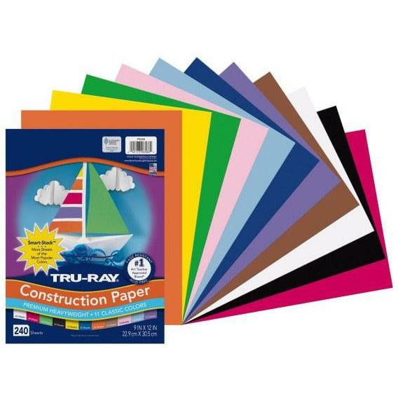 Tru-Ray 9in x 12in Construction Paper Stack 240 Sheets - Toy World Inc