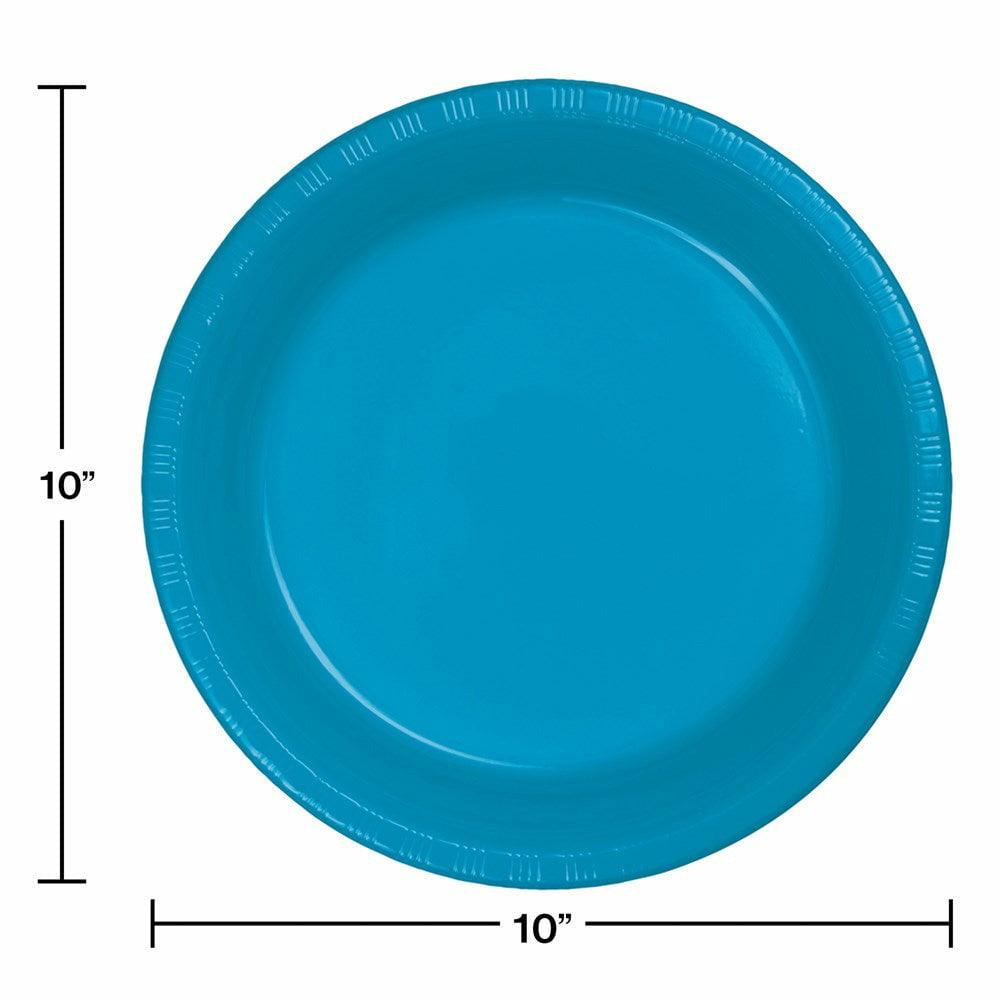 Turquoise 10in Plastic Plate 20ct - Toy World Inc