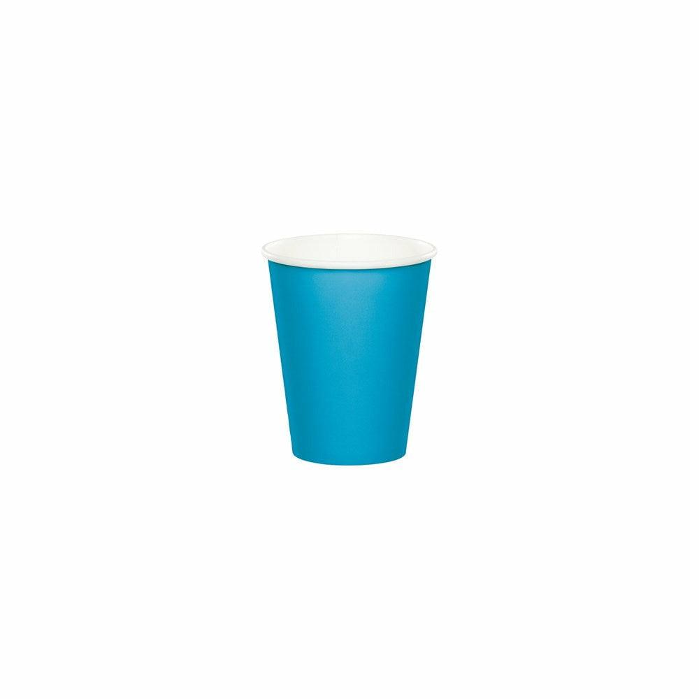 Turquoise 9oz Paper Cup 24ct - Toy World Inc