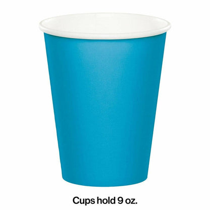 Turquoise 9oz Paper Cup 24ct - Toy World Inc