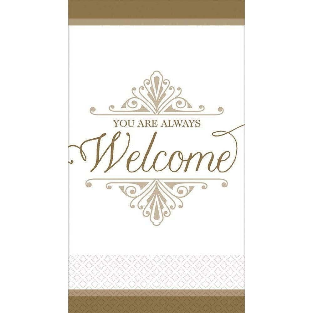 Weding Reception Gold Premium Guest Towels 16ct - Toy World Inc