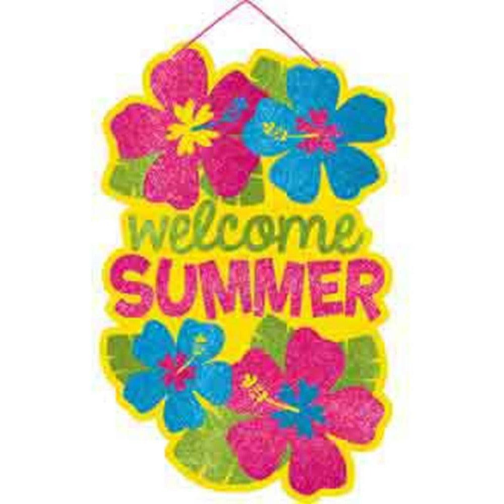 Welcome Summer Glitter Sign (L) - Toy World Inc