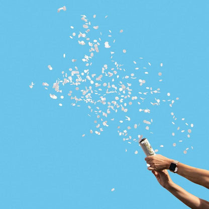 White And Gold Wedding Confetti Cannons 8Ct - Toy World Inc