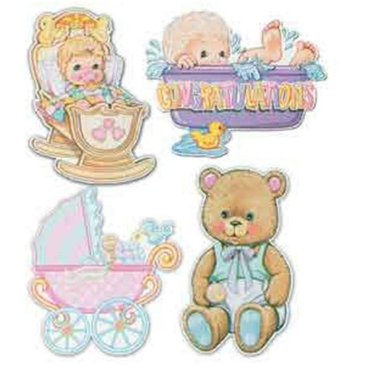 White Baby Shower Cutouts - Toy World Inc