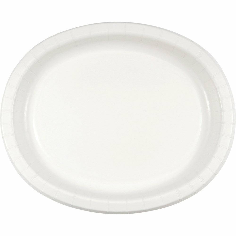 White Oval Platter 10in x 12in 8ct - Toy World Inc