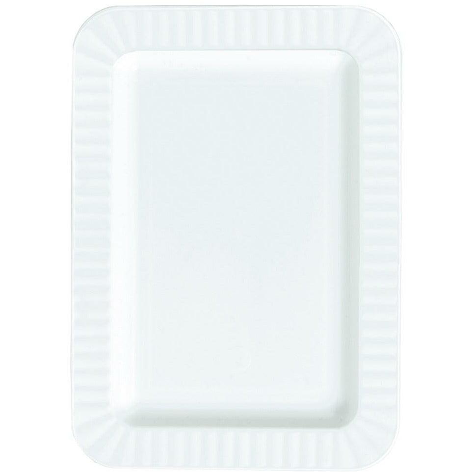 White Premium Plastic Appetizer Trays 32ct. - Toy World Inc