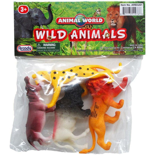 Wild Animals 3-4in 4pcs - Toy World Inc