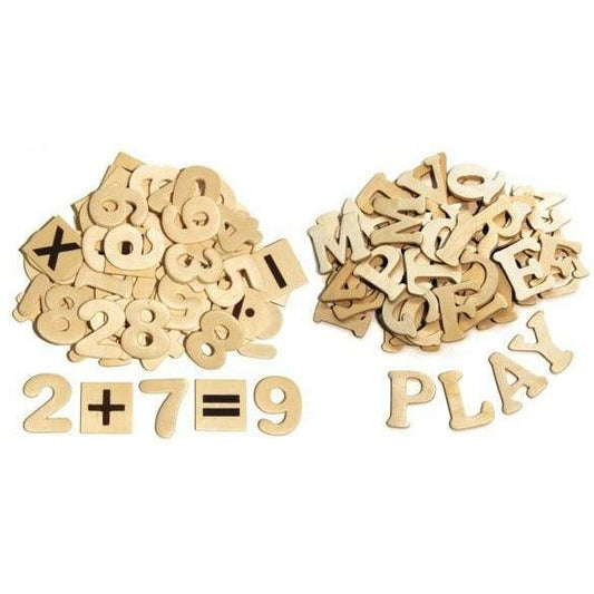Wood Letters And Numbers 1.5in 200ct - Toy World Inc