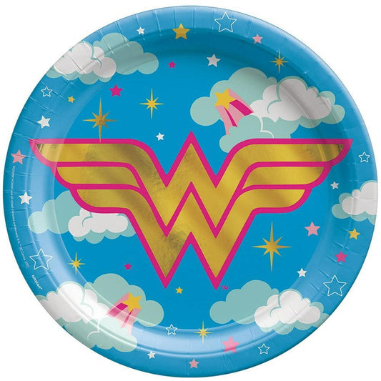 Young DC 7in Round Metallic Plate 8ct - Toy World Inc