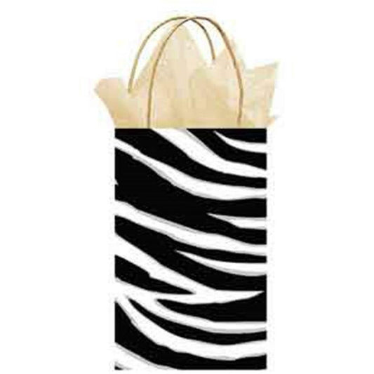 Zebra Stripe Gift Bag 8.5x5.25x3.5 - Toy World Inc